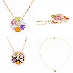 ネックレス アミュレット ハート 花 ペンダン...の詳細画像2