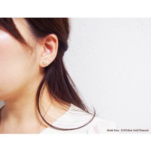 ピアス 誕生石 ダイヤモンド りぼん キャッチ...の詳細画像3