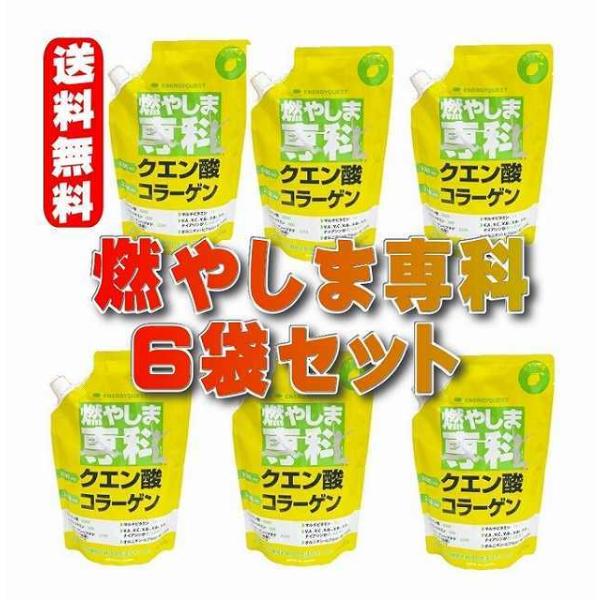 燃やしま専科 レモン風味500g X6袋セット クエン酸 コラーゲン サプリ ダイエット コラーゲン...