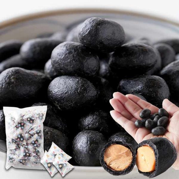 クセになるピリ辛醤油味  お徳用 テトラパック入り竹炭豆300g