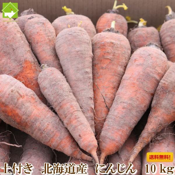 にんじん 北海道産 訳あり 土付き 人参 10kg 送料無料　
