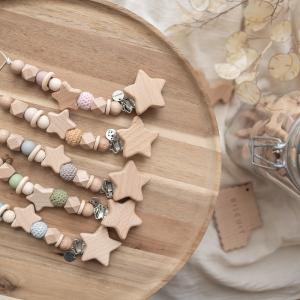 おしゃぶりホルダー【名入れ無料】星のウッドビー...の詳細画像2