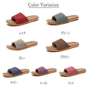スリッパ 麻素材 ルームシューズ レディース ...の詳細画像1