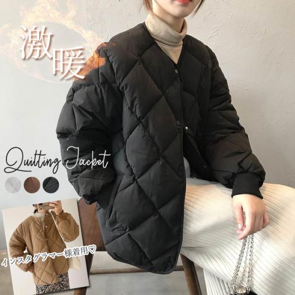 [3390円!クーポンで!]キルティングジャケット ジャンパー ダウン 長袖  秋 冬 レディース ...