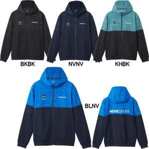 デサント(DESCENTE)MoveSport S.F.TECH ロゴ総柄 バックロゴ フルジップフーディー DMMXJF21｜swimshop-jone