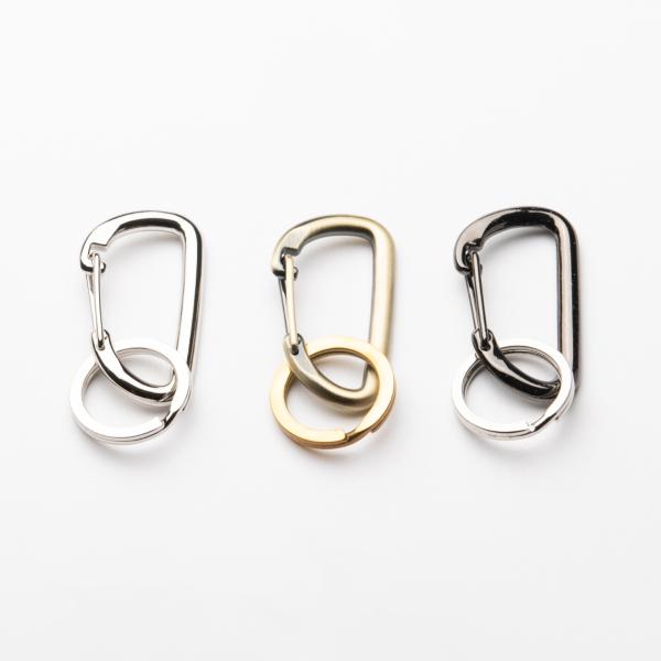 単色３個セット　カラビナ５３フラットリングキーホルダー　プチギフト　店舗用品　事務用品　防犯用品　防...