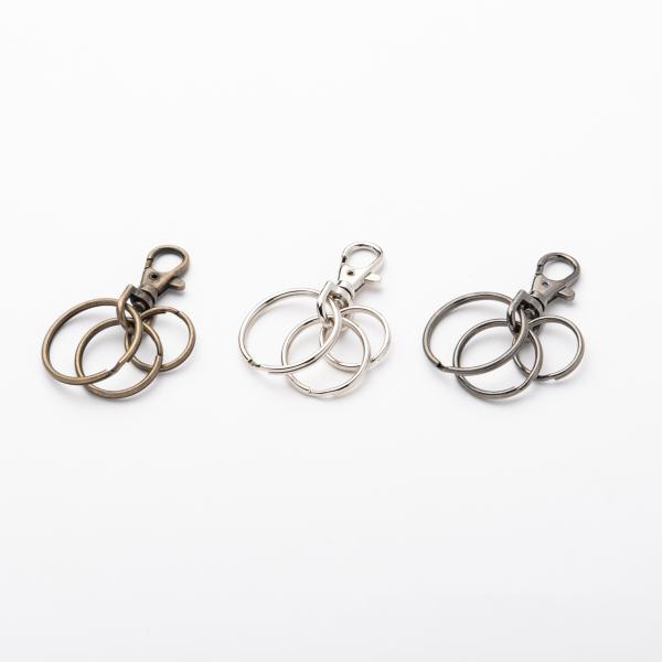 単色４個セット　３連リングレバーナスカンキーホルダー　プチギフト、店舗用品　事務用品　防犯用品　防災...