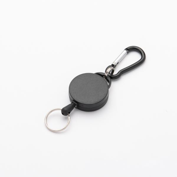 ２個セット　丸型ＡＢＳリールカラビナキーホルダーＳ　プチギフト　店舗用品　事務用品　防犯用品　防災用...