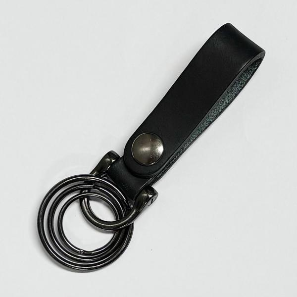 ２個セット レザーベルトシャックル３連リングキー 店舗用品 事務用品 防犯用品 防災用品 落下防止 ...