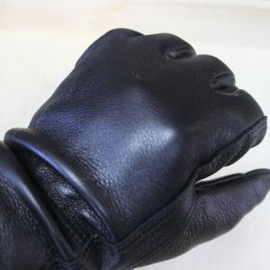 バイク用グローブ 夏用 鹿革製 ブラック XLサイズ 春から秋用