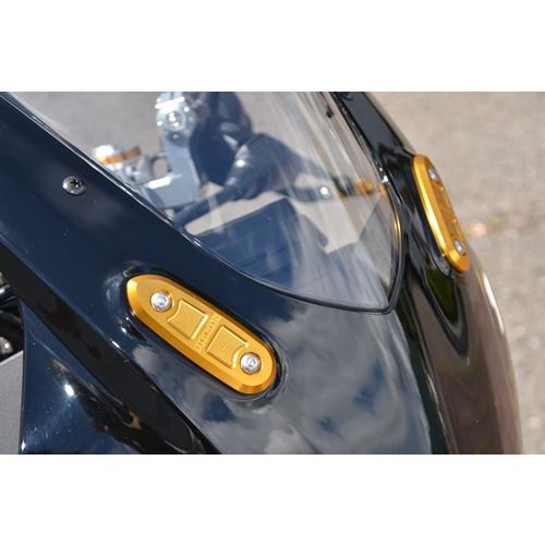 YZF-R125、YZF-R15 &apos;23〜　ミラーキャンセラー　ブルー　AGRAS（アグラス）
