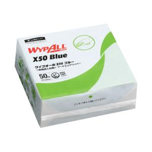 日本製紙クレシア WYPALL 60650 ワイプオール X50ブルー 4つ折り re-506