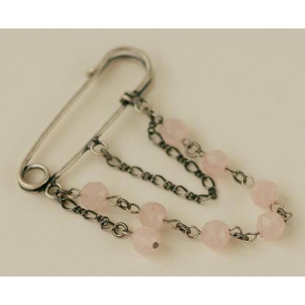 紅女　joncher　ローズクオーツカブトピン