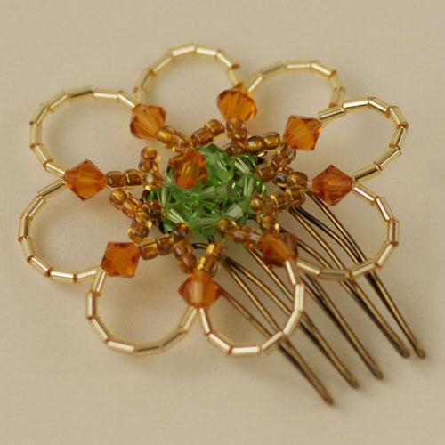 紅女　joncher　スワロフスキーフラワーへアコーム1