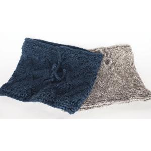 サナ・ハスタカラ　ヤマナミ2wayネックウォーマー（ブルー　グレー）ユニセックデザイン！帽子にもなる...