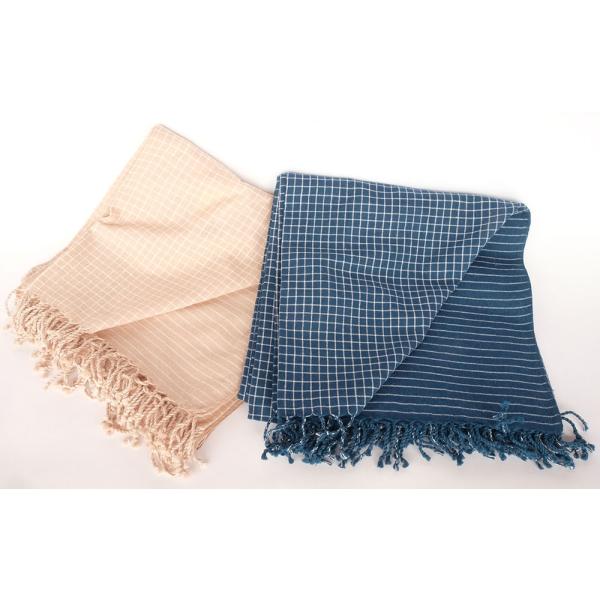 【SALE 再値下げ】シサム工房・サシャ　オーガニックコットングリッドワイドショール ＜メーカー希望...