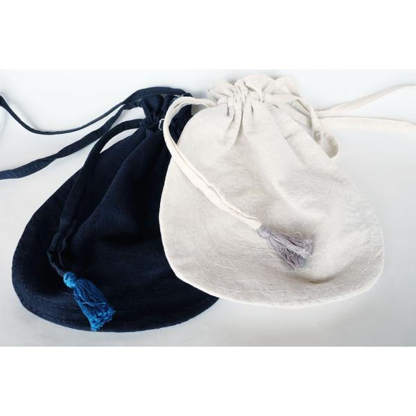 シサム工房・サシャ　ナミヌイサコッシュ（ネイビー　ホワイト）（フェアトレード商品）リサイクルサリー使...