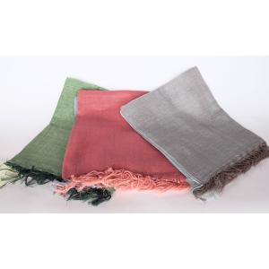 シサム工房・サシャ　オーガニックフワリショール（グリーン　ダークピンク　グレージュ）（フェアトレード...