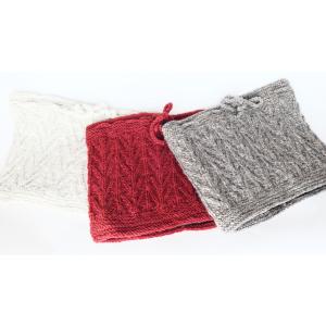 シサム工房 サナ・ハスタカラ　コモレビ2wayネックウォーマー（ホワイト　レッド　グレー）帽子にもな...