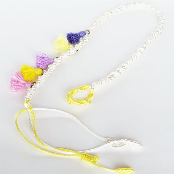 紅女　joncher　ポンポンタッセルラリエット（ホワイト）