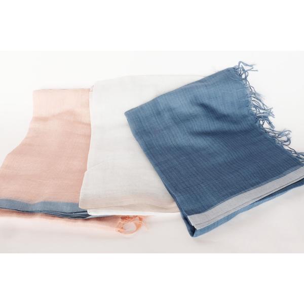 シサム工房・サシャ　オーガニックフワリストール（ピンク　ライトグレー　ブルー）（フェアトレード商品）...