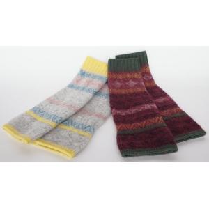 【SALE 再値下げ】Ｍ．＆ＫＹＯＫＯ　秋冬ウールモヘヤカラフルボーダアームウォーマー＜メーカー希望...