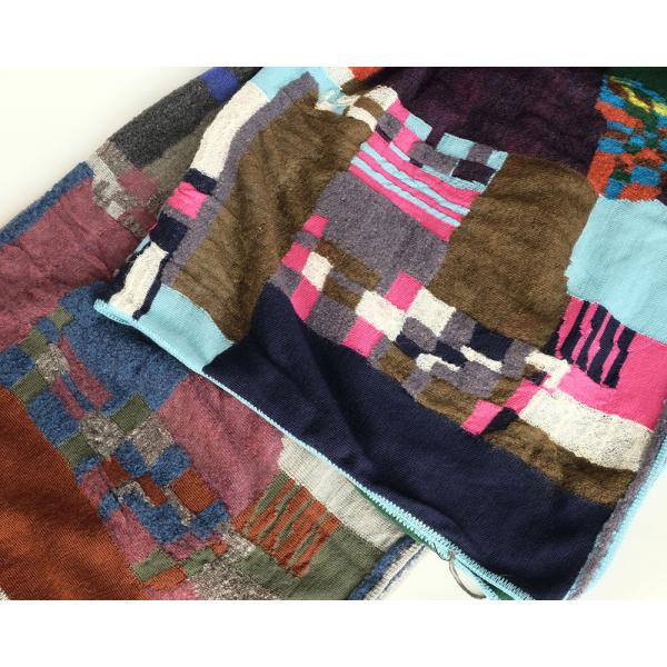 【SALE 再値下げ】Ｍ．＆ＫＹＯＫＯ　モザイクブロックシアーショール（グレー　ブルー）＜メーカー希...