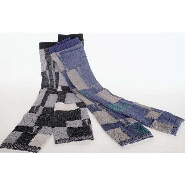 【SALE】Ｍ．＆ＫＹＯＫＯ　ブロックリンクスロングアームカバー（ブラック ブルー）薄手の春夏用アー...