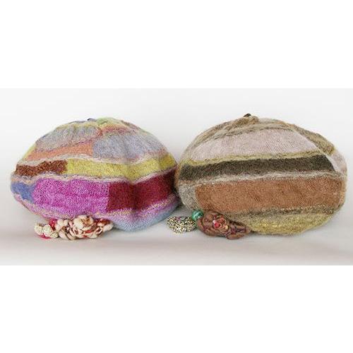 Ｍ．＆ＫＹＯＫＯ　グラデーションモヘヤ・コットンジャージ帽　モヘヤの圧縮パネルのニット帽