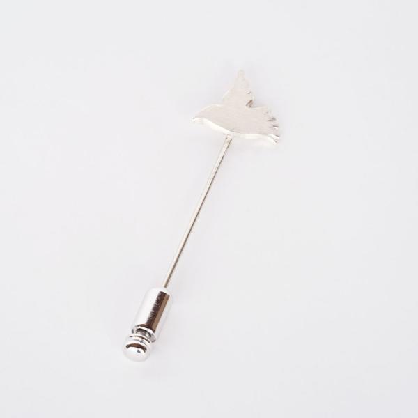 紅女　シルバー鳩ハットピン（B）