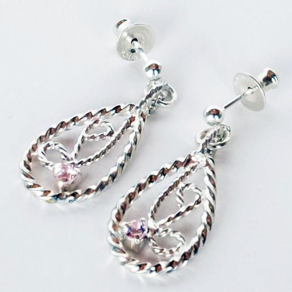 紅女　モルガナイト・シルバーピアス　