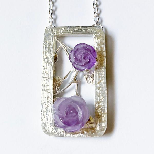 紅女　ROSEシルバーロングペンダント（アメシスト）
