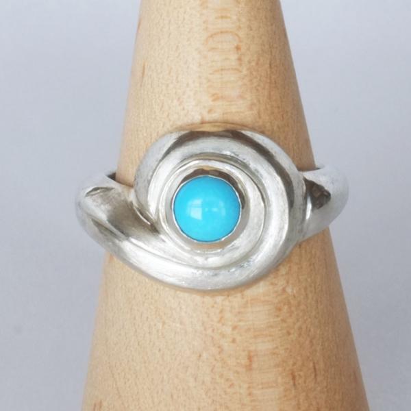 紅女　シルバーウズクルリング（天然ターコイズ）13号