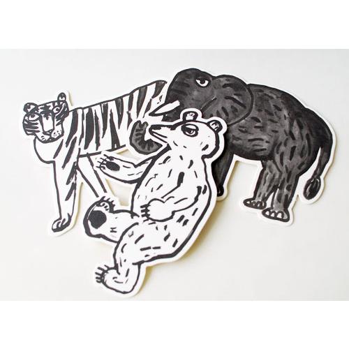 三沢厚彦　ＡＮＩＭＡＬＳドローイングポストカード（ぞう　とら　しろくま）