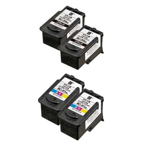 キャノン　エコリカ BC-310(ブラック2)＋311(3色カラー2)  [計4個] (ecoric...