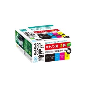 キャノンインク（リサイクルインク／エコリカ製）BCI-381XL+380XL/5MP(BCI-380...