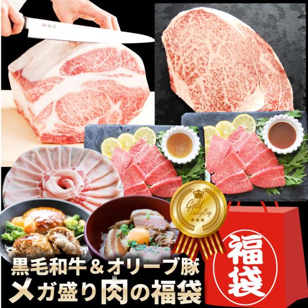 2024 肉の福袋 ゴールド メガ盛り A4,A5等級 黒毛和牛入り 総重量1.48kg（ 6種 食...