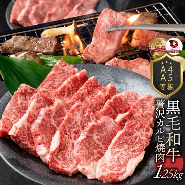 牛肉 肉 カルビ焼肉 1250g (250g×5) 焼肉のタレ付き 凍眠 テクニカン 黒毛和牛 A4...