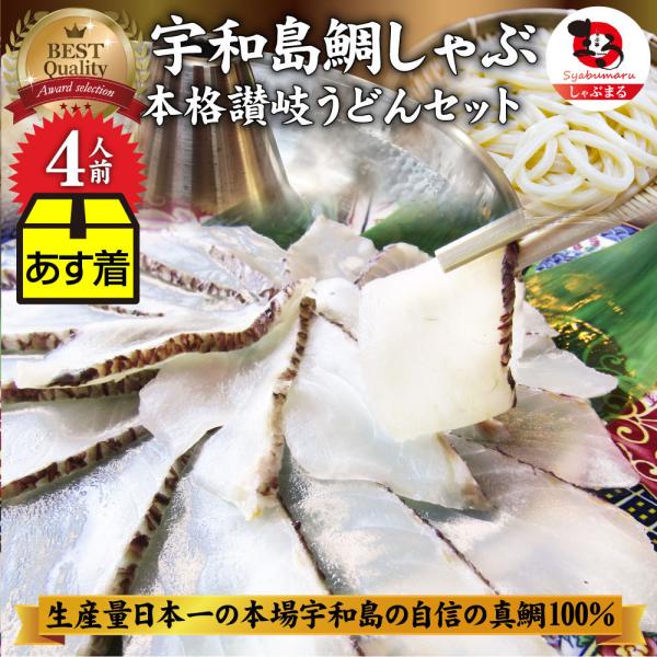 魚 鯛 しゃぶしゃぶセット 4人前 鯛しゃぶ たい 宇和島 愛媛 宇和海 讃岐うどん 鍋 母の日 父...