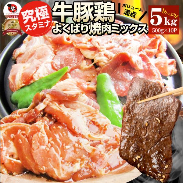 焼肉 ざんまい 牛豚鶏よくばり焼肉ミックス 5kg(500g×10) おトク お徳用 送料無料 肉 ...