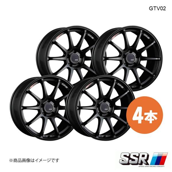 18×8.5J 5-114.3 INSET48 フラットブラック SSR GTV02 ホイール 4本...