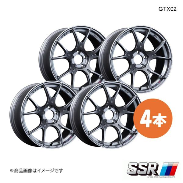 18×9.5J 5-114.3 INSET45 ダークシルバー SSR GTX02 ホイール 4本 ...
