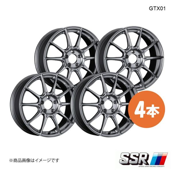 18×7.5J 5-100 INSET48 ダークシルバー SSR GTX01 ホイール 4本 シエ...