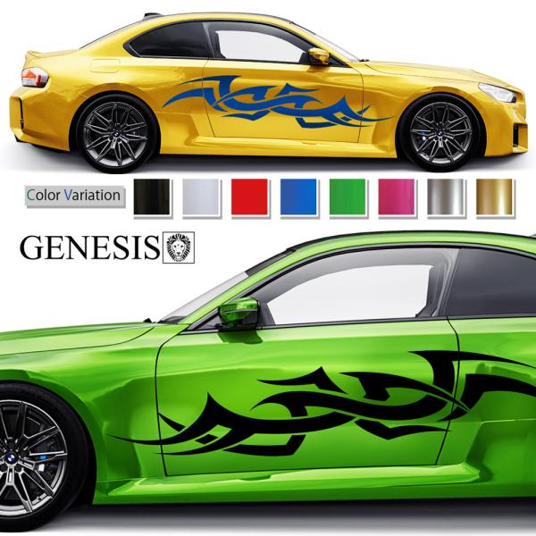 トライバル サイド デカール 車 ステッカー バイナルグラフィック JDM USDM ドリフト ワイ...