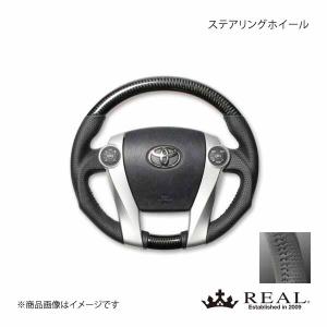 REAL レアル ステアリング TOYOTA/トヨタ アクア 10系 オリジナルシリーズ ガングリップ ブラックカーボン ブラックステッチ｜syarakuin-shop