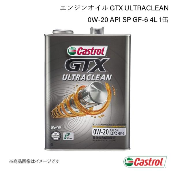 CASTROL カストロール エンジンオイル GTX ULTRACLEAN 0W-20 4L×1缶 ...