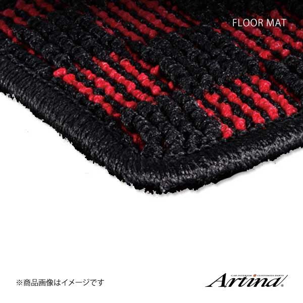 Artina アルティナ フロアマット カジュアルチェック レッド/ブラック ノート E12 H24...
