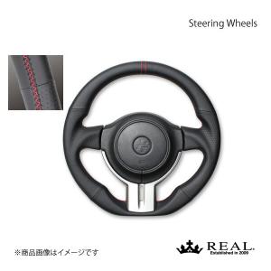 REAL レアル ステアリング TOYOTA/トヨタ 86 ZN6 前期 プレミアムシリーズ ナッパオールレザー ブラック×レッド ユーロステッチ｜syarakuin-shop