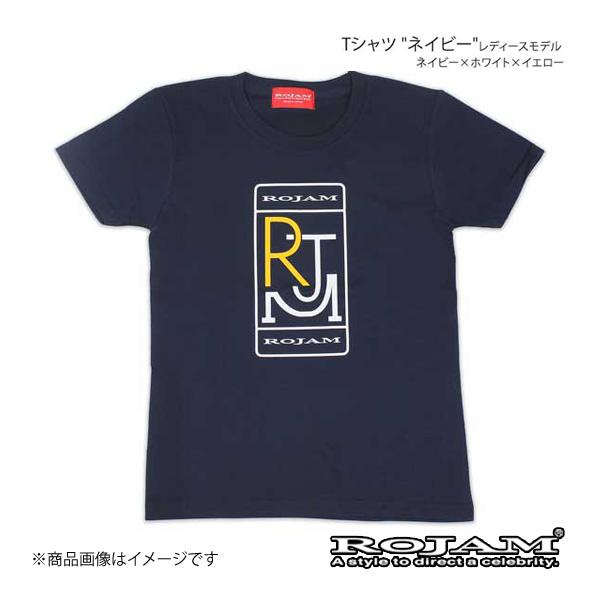 ROJAM ロジャム Tシャツ ネイビー レディースモデル ネイビー×ホワイト×イエロー サイズ：W...