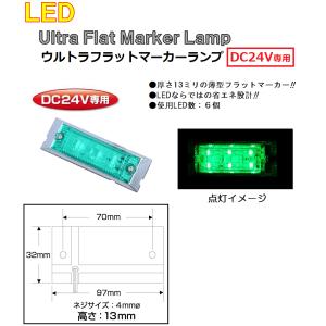 マーカーランプ LED6 ウルトラフラットマーカーランプ　DC24v専用　グリーン（カラーレンズ仕様）No.534593｜syarunet